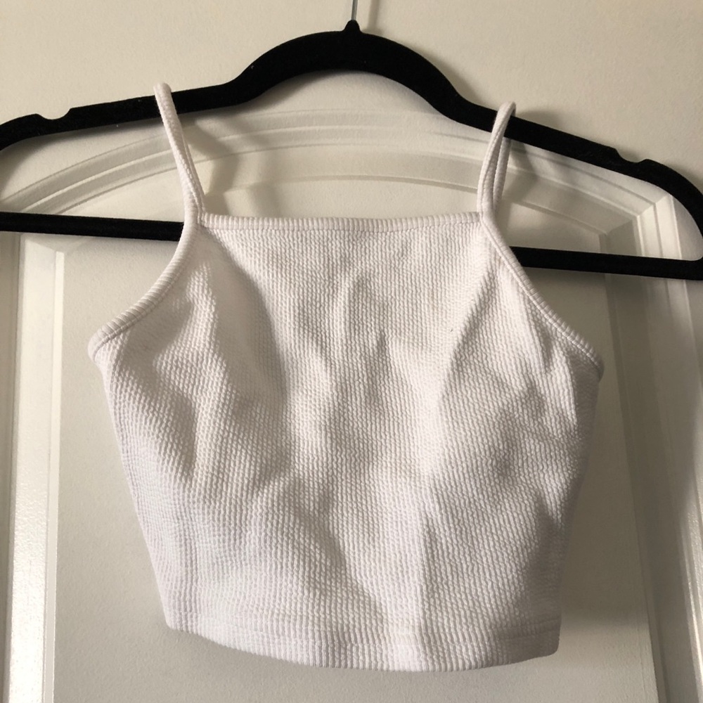 white crop top